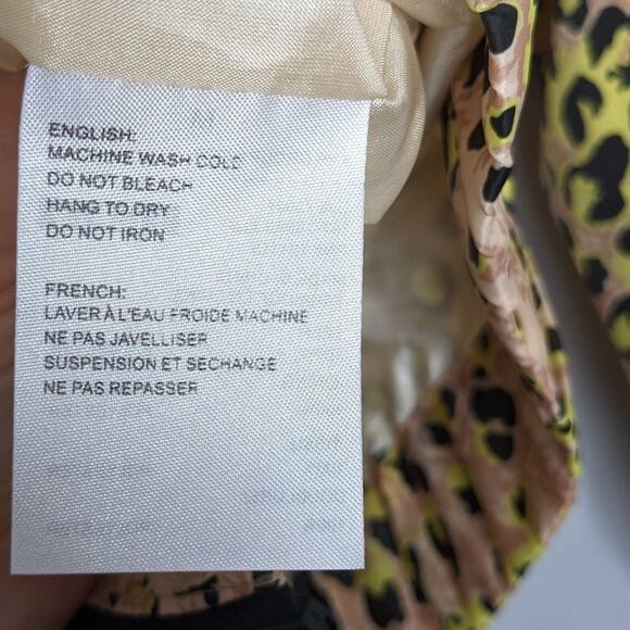 Elodie Tan Leopard Print Windbreaker Jacket Hooded Pockets Full Zip Size M - Picture 10 of 11